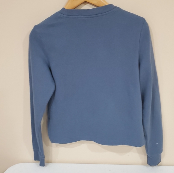 Adidas Soft Baby Blue Cropped Crewneck Sweatshirt - Picture 2 of 8